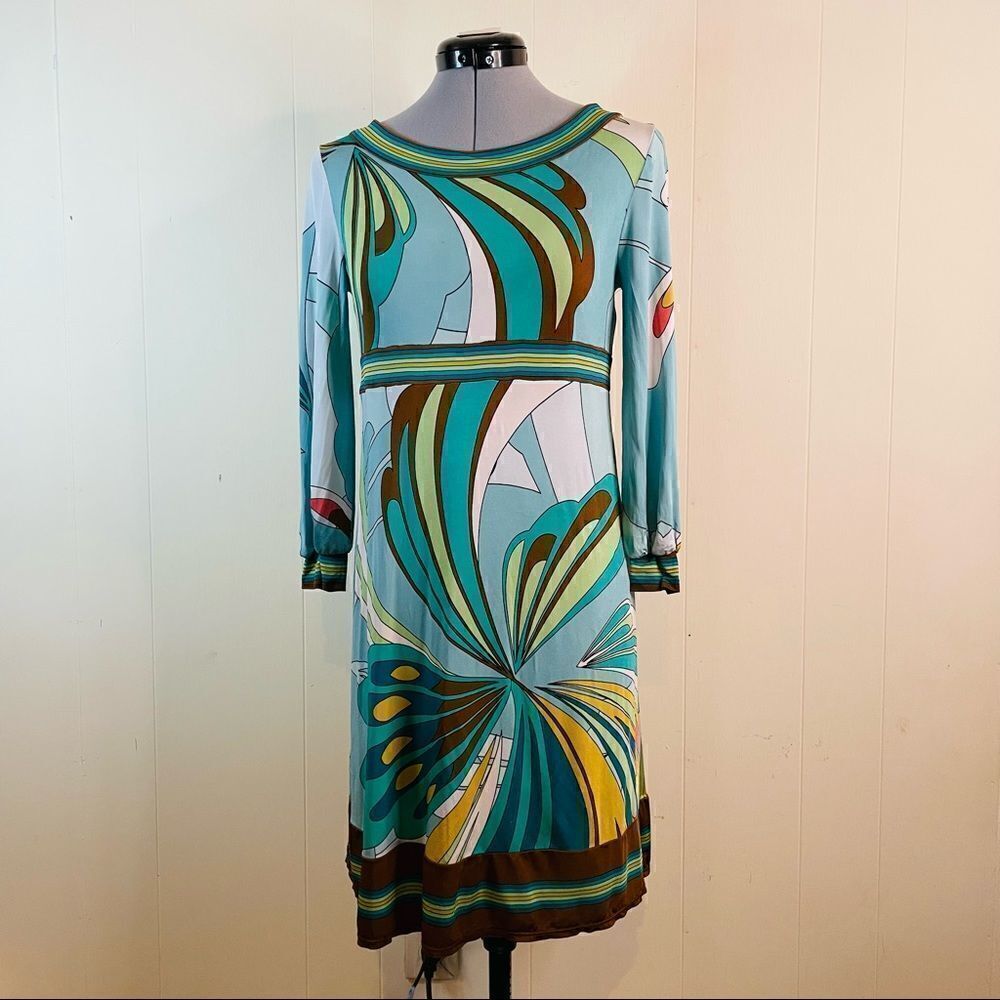 MICHAEL Michael Kors Y2K Blue Swirl Dress Size S